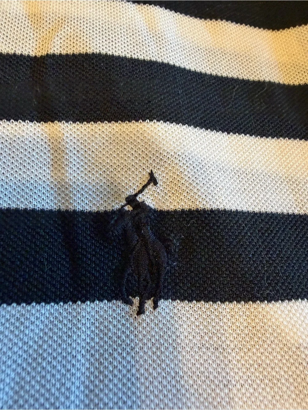 Men's Black & White Striped Polo Shirt XXLT New Ralph Lauren Classic Big & Tall